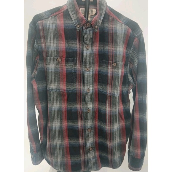 Duluth Pack Other - Duluth Trading Company Men's Rugged Black Red Plaid Long Sleeve Relaxed Fit Med